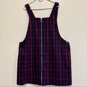 Vintage Plaid School Girl Vibe Overall Dress